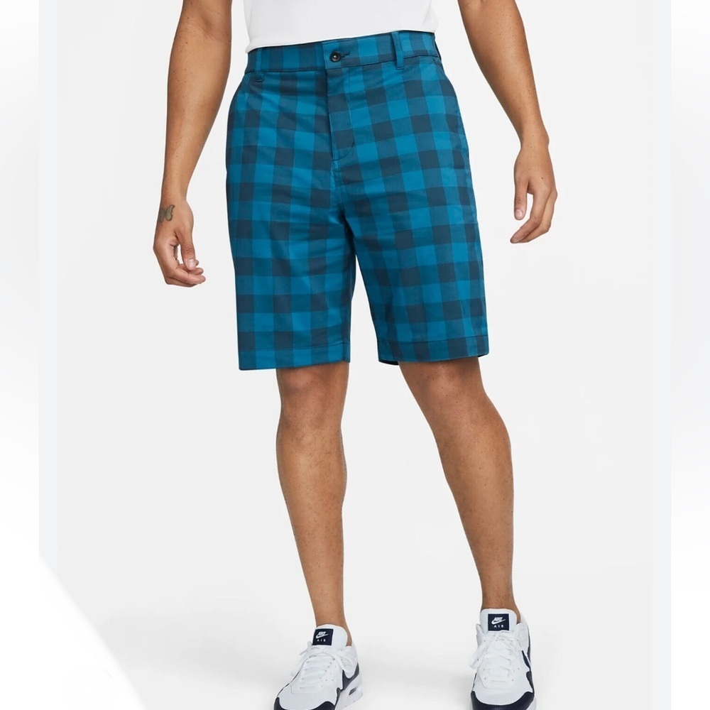 New Nike Dri-FIT UV Plaid Golf Chino Shorts Size 34